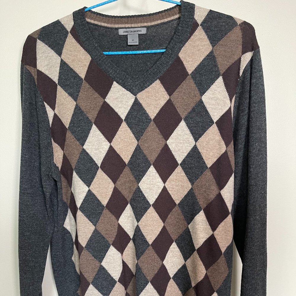 Johnston & Murphy Men's V-Neck Pullover Sweater | Color: Brown (s) | Size: M